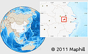 Shaded Relief Location Map of Nanling, highlighted country
