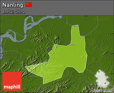 Physical Map of Nanling, darken