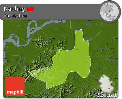Physical Map of Nanling, darken