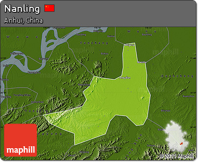 Physical Map of Nanling, darken