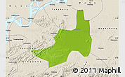 Physical Map of Nanling, shaded relief outside