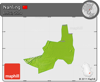 Physical Map of Nanling, single color outside