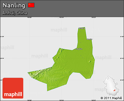 Physical Map of Nanling, single color outside