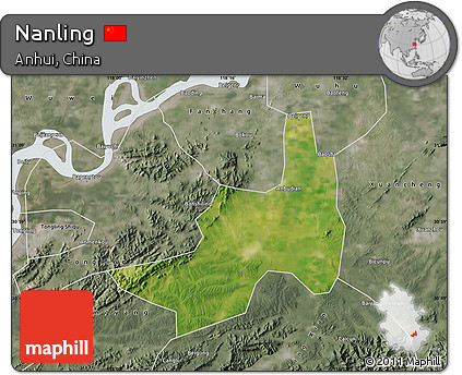 Satellite Map of Nanling, semi-desaturated