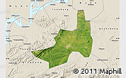 Satellite Map of Nanling, shaded relief outside