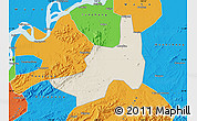 Shaded Relief Map of Nanling, political outside