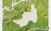 Shaded Relief Map of Nanling, satellite outside