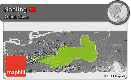 Physical Panoramic Map of Nanling, desaturated