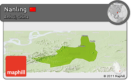 Physical Panoramic Map of Nanling, lighten