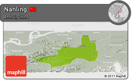 Physical Panoramic Map of Nanling, lighten, semi-desaturated