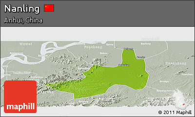 Physical Panoramic Map of Nanling, lighten, semi-desaturated