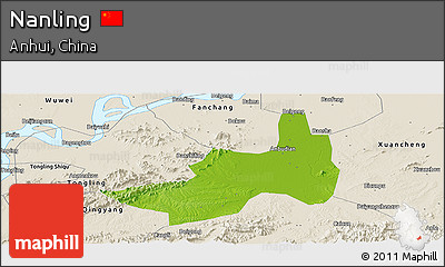 Physical Panoramic Map of Nanling, shaded relief outside