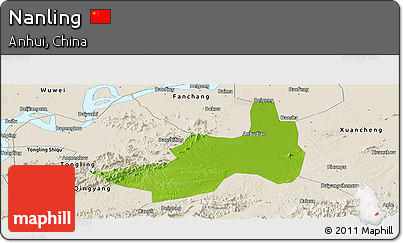Physical Panoramic Map of Nanling, shaded relief outside