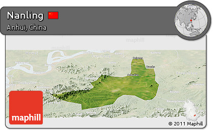 Satellite Panoramic Map of Nanling, lighten