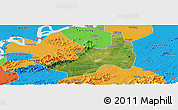 Satellite Panoramic Map of Nanling, political outside