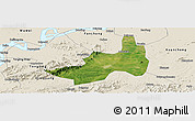 Satellite Panoramic Map of Nanling, shaded relief outside