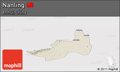 Shaded Relief Panoramic Map of Nanling, cropped outside