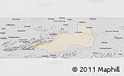 Shaded Relief Panoramic Map of Nanling, desaturated