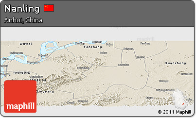 Shaded Relief Panoramic Map of Nanling
