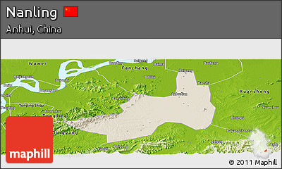 Shaded Relief Panoramic Map of Nanling, physical outside