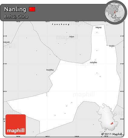 Silver Style Simple Map of Nanling