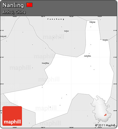 Silver Style Simple Map of Nanling