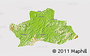 Physical 3D Map of Ningguo, cropped outside