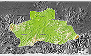 Physical 3D Map of Ningguo, darken, desaturated