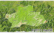 Physical 3D Map of Ningguo, satellite outside