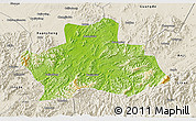 Physical 3D Map of Ningguo, shaded relief outside