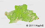 Physical 3D Map of Ningguo, single color outside