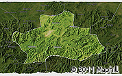 Satellite 3D Map of Ningguo, darken