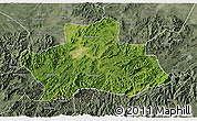 Satellite 3D Map of Ningguo, semi-desaturated