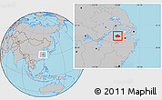 Gray Location Map of Ningguo