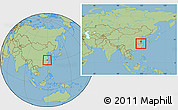 Savanna Style Location Map of Ningguo, within the entire country
