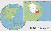 Savanna Style Location Map of Ningguo, highlighted parent region