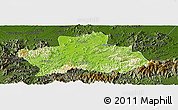 Physical Panoramic Map of Ningguo, darken
