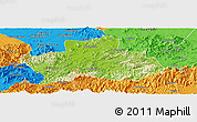 Physical Panoramic Map of Ningguo, political outside
