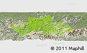Physical Panoramic Map of Ningguo, semi-desaturated