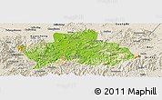 Physical Panoramic Map of Ningguo, shaded relief outside