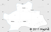 Silver Style Simple Map of Ningguo, single color outside