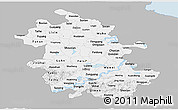 Gray Panoramic Map of Anhui, single color outside