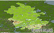 Physical Panoramic Map of Anhui, darken