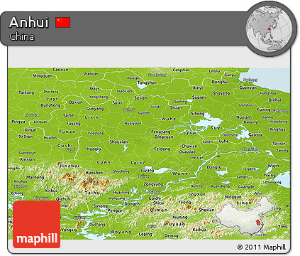Physical Panoramic Map of Anhui