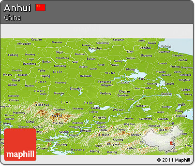 Physical Panoramic Map of Anhui