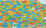 Political Panoramic Map of Anhui