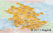 Political Shades Panoramic Map of Anhui, lighten