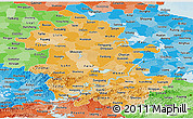 Political Shades Panoramic Map of Anhui