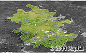 Satellite Panoramic Map of Anhui, darken, desaturated