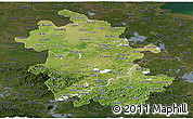 Satellite Panoramic Map of Anhui, darken